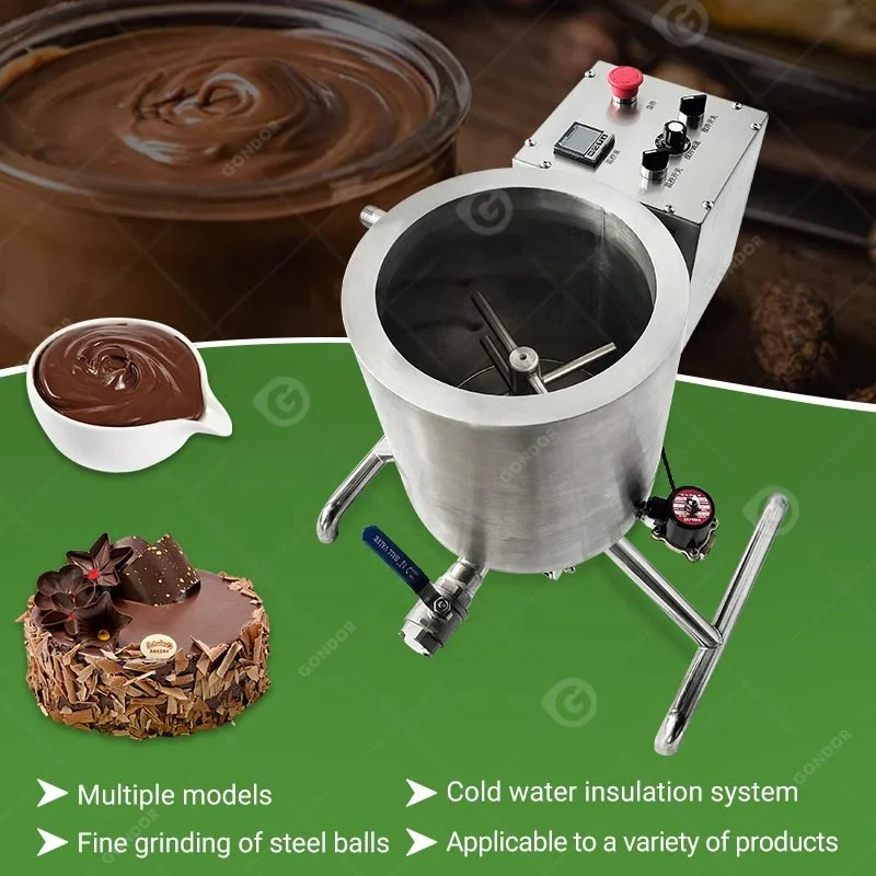 Refiner Continuous Verticale Refining Lab 500kg 100kg Small Chocolate Ball Mill Machine for Chocolate