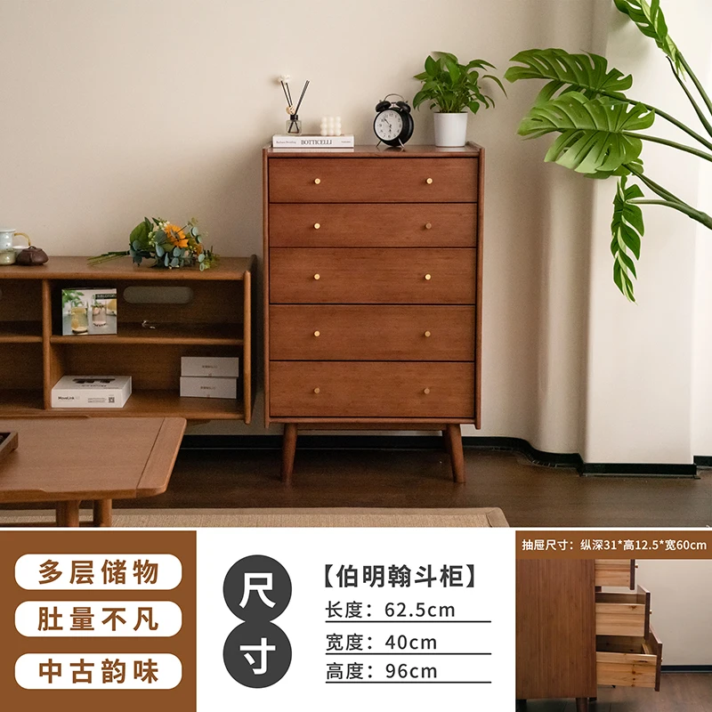 AiLiKEA Modern style bedroom furniture Bamboo storage cabinet chest of drawers HOT SALE