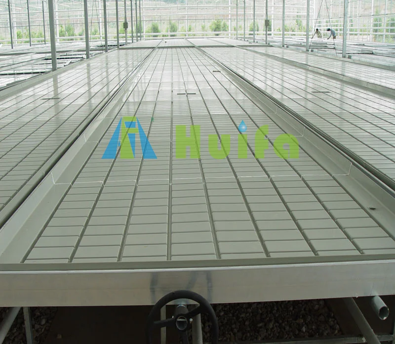 Huifa Commercial Greenhouse Flood Tables Single Tier Grow Rolling Bench Flood And Drain Table