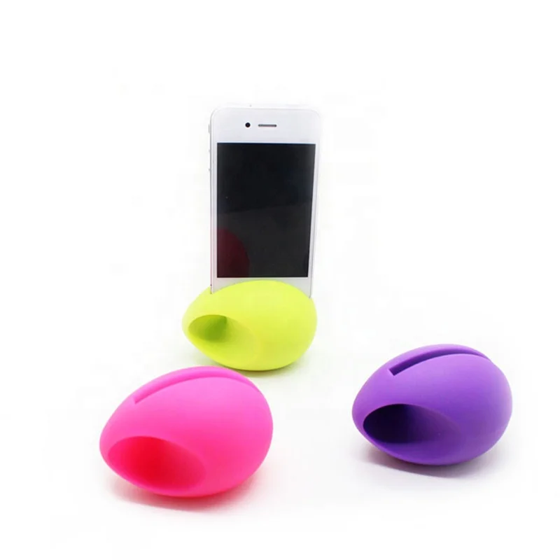 
custom printed logo phone stand silicone mini cell phone sound audio amplifier 