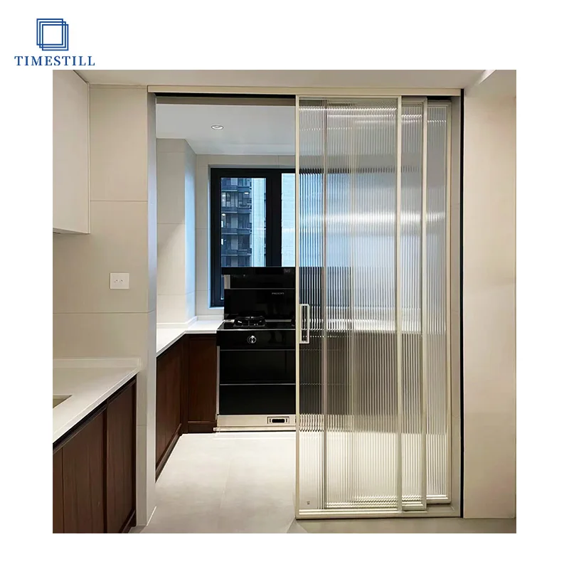 Modern interior partition glass sliding door linkage door Optional art glass