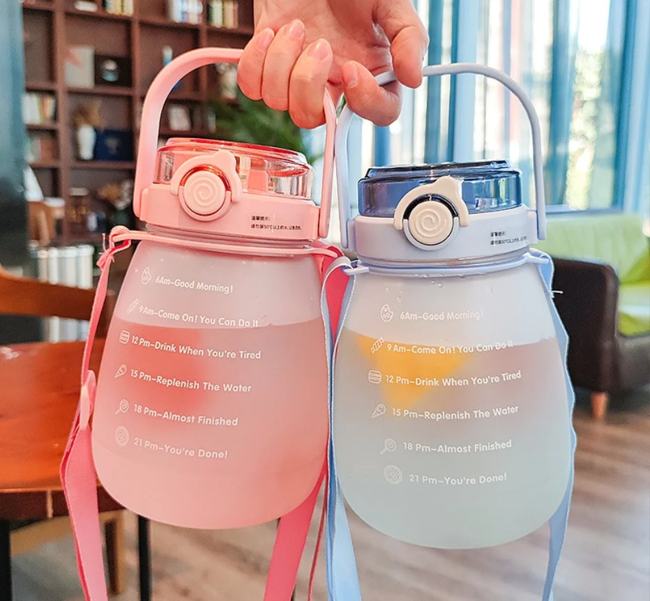 Двухслойная бутылка для воды, емкость 45 унций, для студентов, парные чашки для воды, двухслойная бутылка для питья, с наклейкой