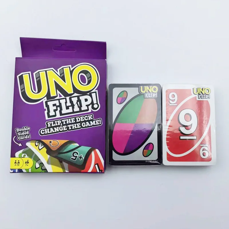 Zhiqu Toys UNOs Flip Games Fun Paper Board for Family Entertainment Kids Birthday Gift Funny Playing Cards in Gift Box