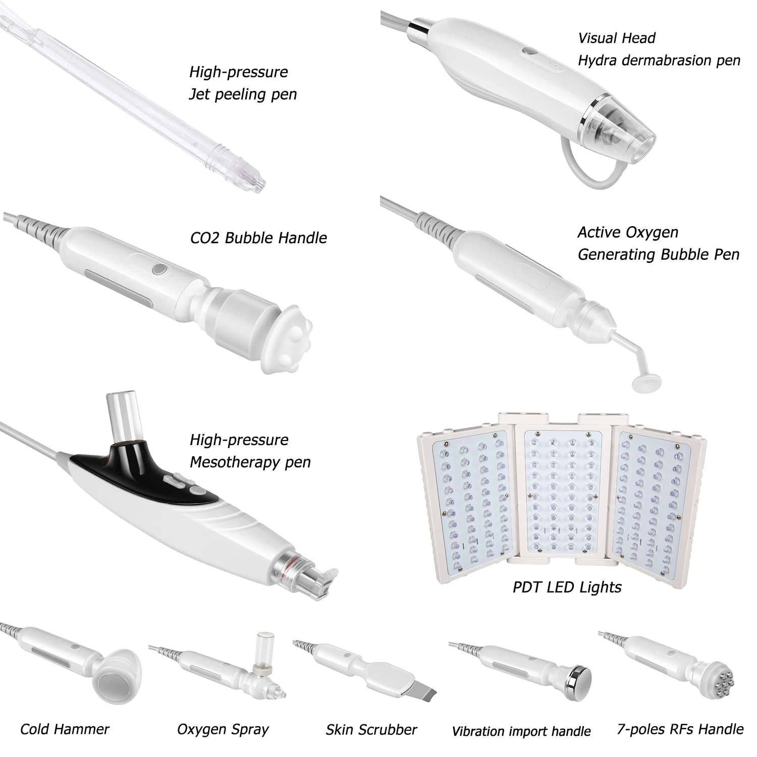 11in1 Hydro Generation co2 bubble jet peeling oxygen bubble pen mesotherapy visual head hydra dermabrasion facial machine