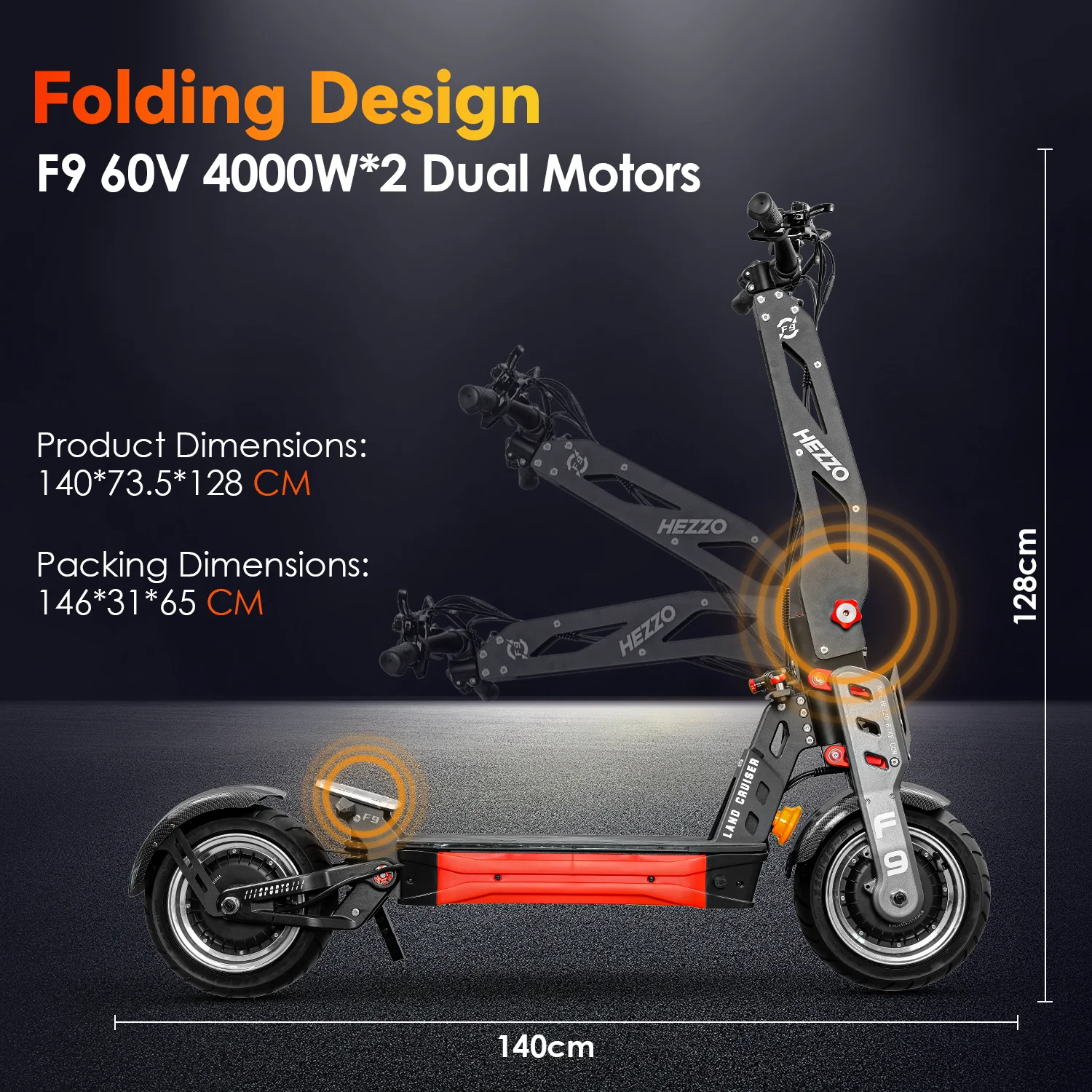 HEZZO EU USA Warehouse Escooter 60v 40Ah NFC 8000w Dual Motors Powerful 90Km/h Fat Tire Foldable Off Road Electric Scooter