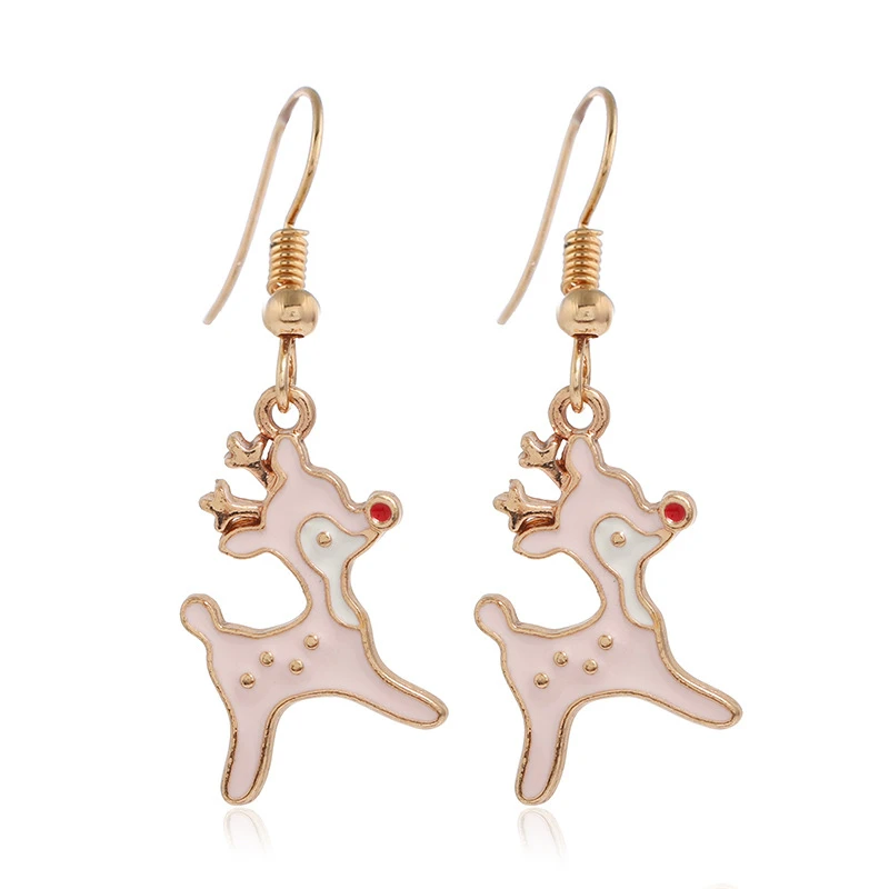 Wholesale Cheap Assorted Christmas Earrings Alloy Elk Snowflake Christmas Tree Earrings For Girls