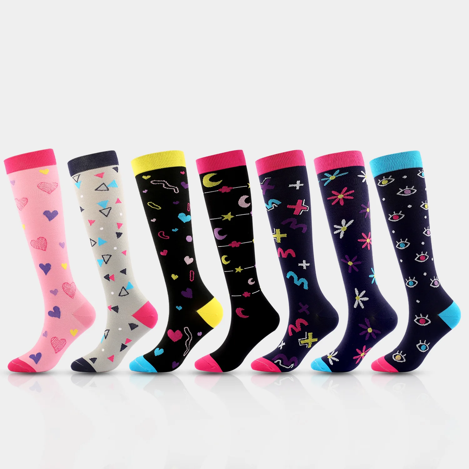 custom graduated zipped high knee compression socks 2030 mmhg for men and women