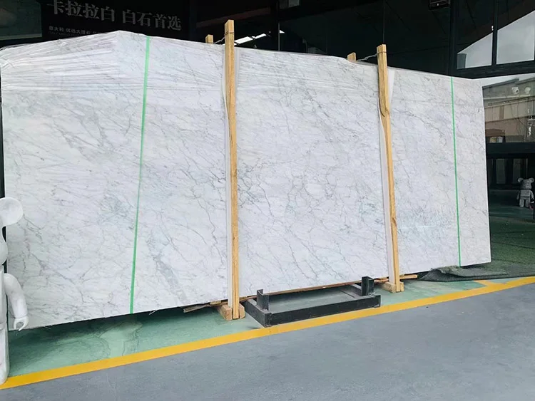 Extra Good Quality Italian Carrara White Marble Slab from Block Owner