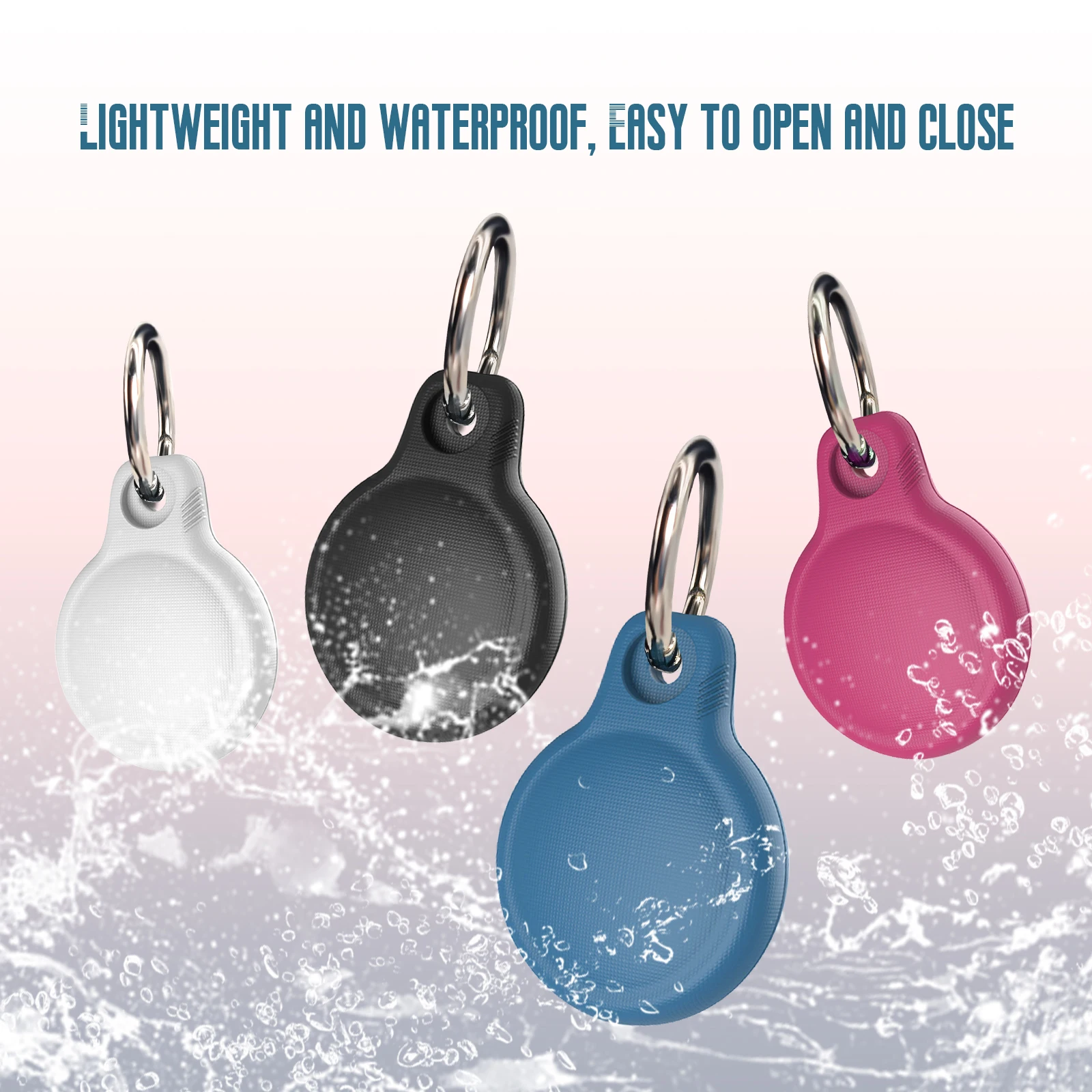 Anti Lost Wireless Tracker Protective Cover Silicone Gel Protective Sleeve Case for Airtags with Keychain
