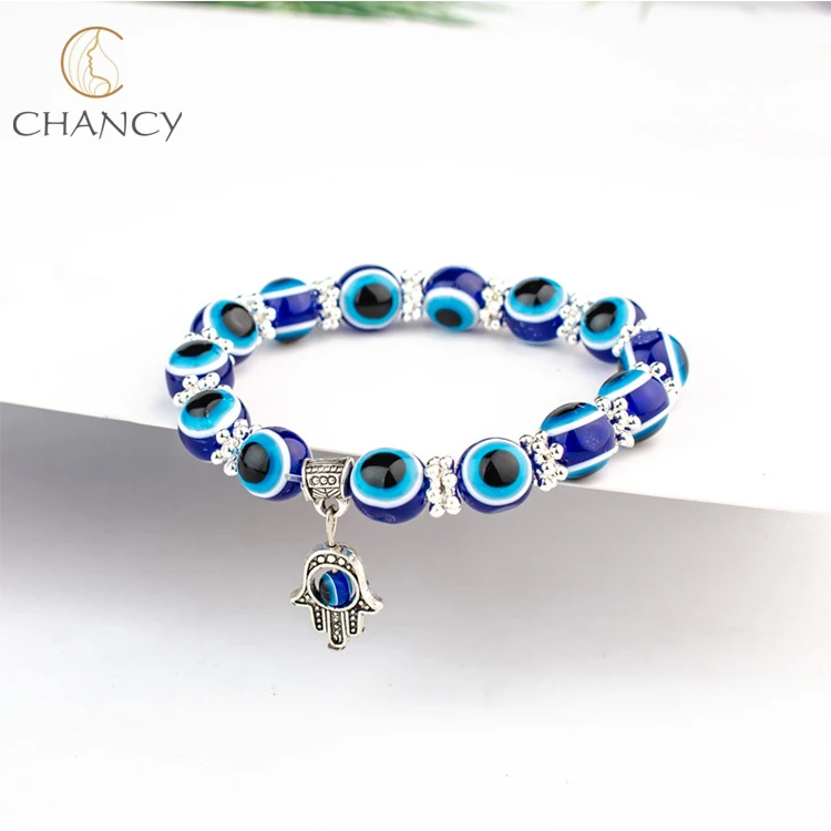 2025 Women Colorful Turkey Eye Beads Bracelet Fashion Eye Evils Charm Hamsa Elastic Bracelets