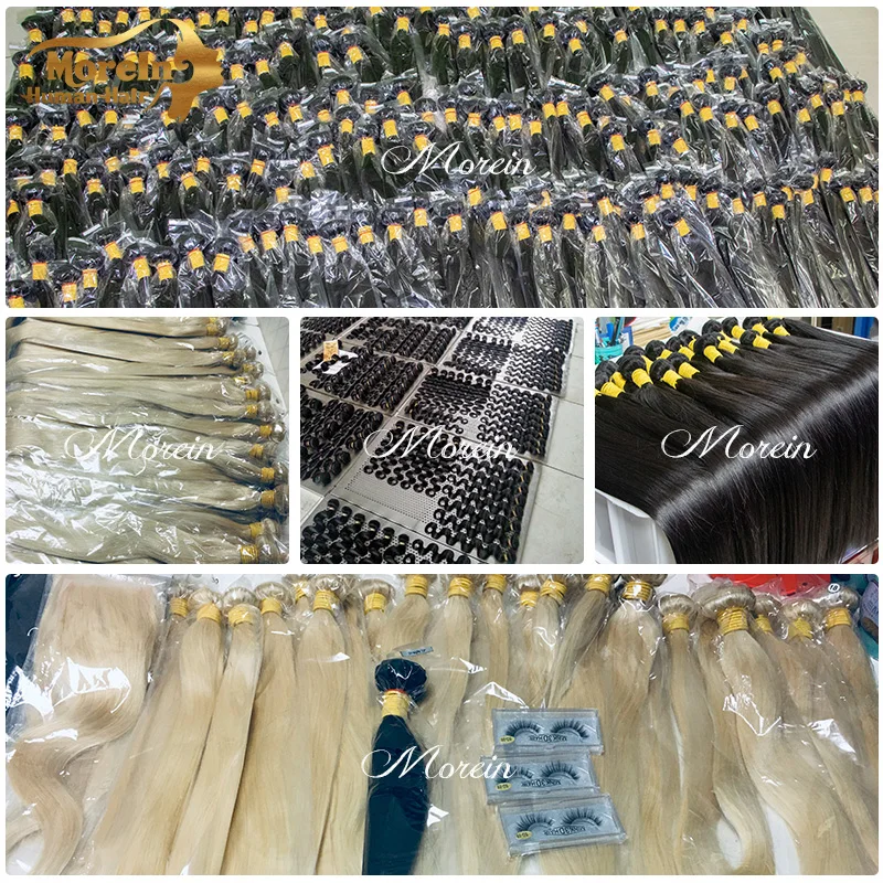 
Morein human cuticle aligned women vendors mink wholesale virgin bundles extension hair supplies and hair product 