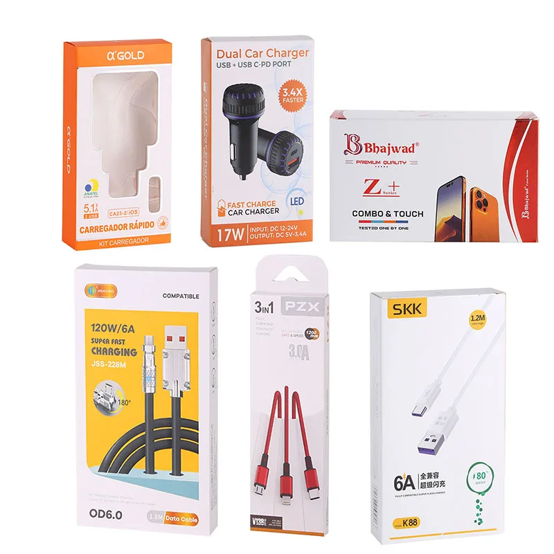 Custom New Electronic Products Packaging Box Usb Data Charging Cable Paper Boxes For Data Line Cable