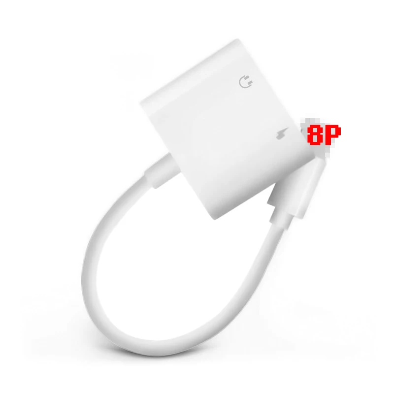 For iphone  3.5mm Headphone Jack Adapter 2 in 1 Headphones Adapter White Aux Audio Splitter for iPhone 14 13 12