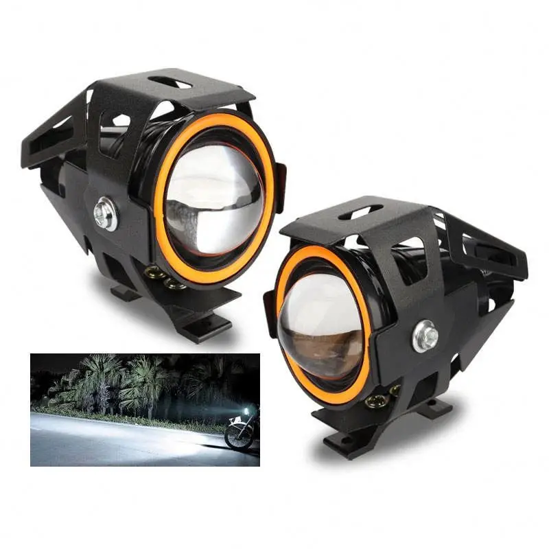 new product 3 Sides Red Blue 3 Led Car Motorcycle Spotlight White Yellow Fog Lights For Car 4wd Atv Truck Light Accessories