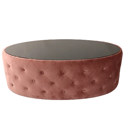 Golden Arts factory home funtiture living room shopping mall modern luxury black glass top velvet button design ottoman