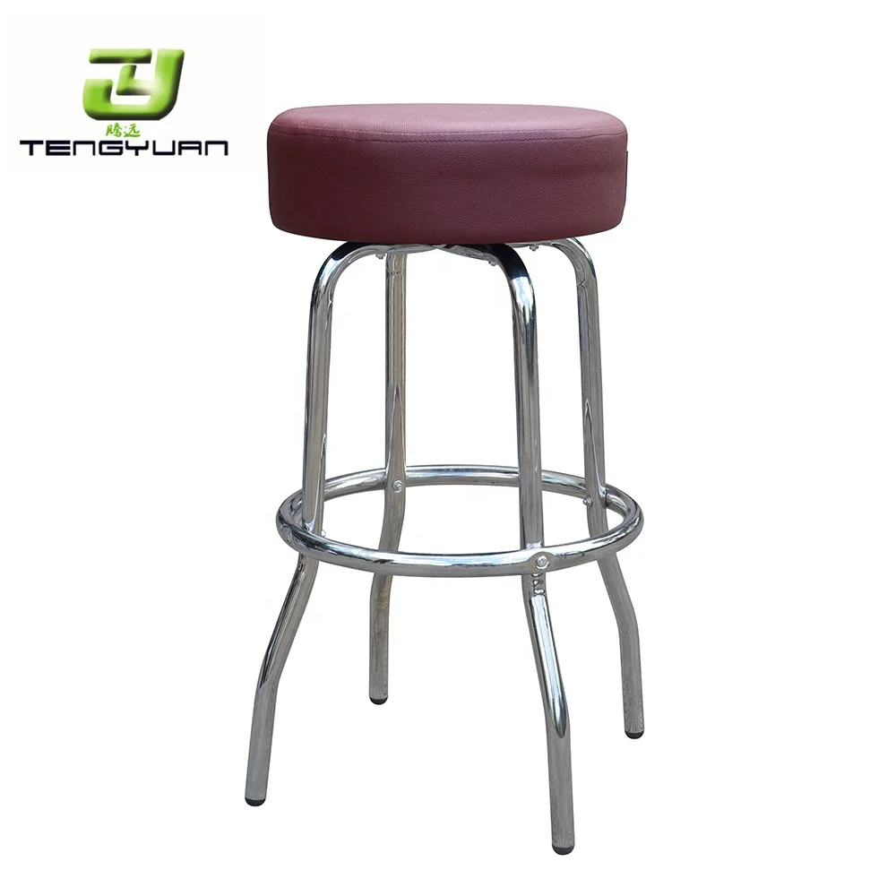 Дешевый поворотный современный хромированный металлический барный стул Tengyuan
