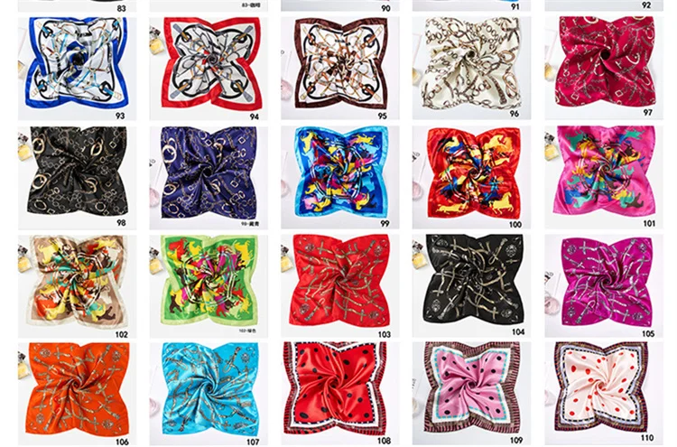 Custom Printed Paisley Polyester Cotton Bandana Square Scarf Luxury Flower Printing Silk Hair Bandana With Logo
