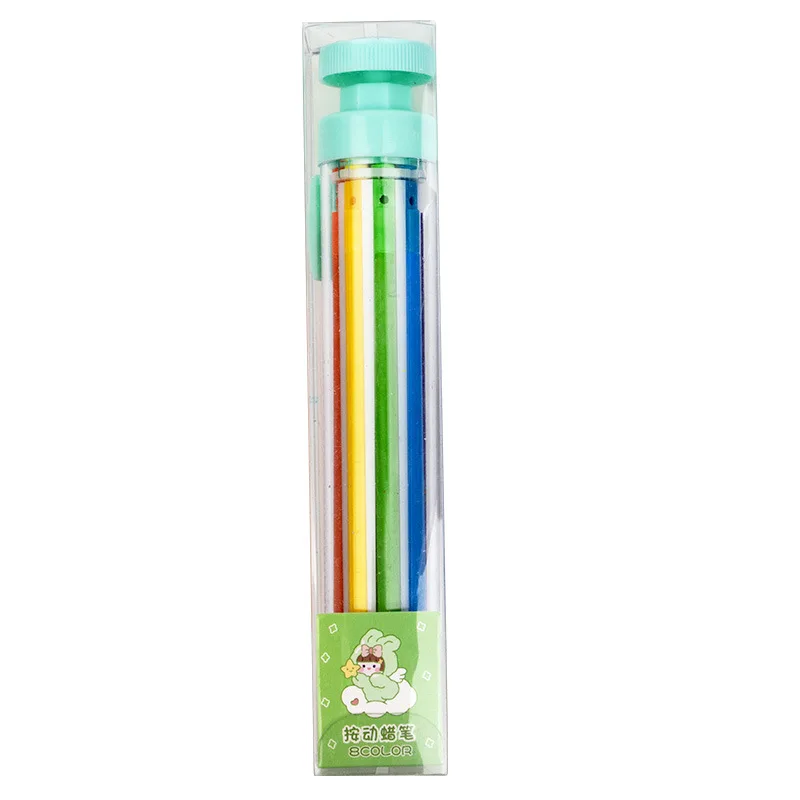 Multi-color 8 in 1 Press Crayon Multi-Purpose Portable Pen Crayons for Kids Graffiti Painting