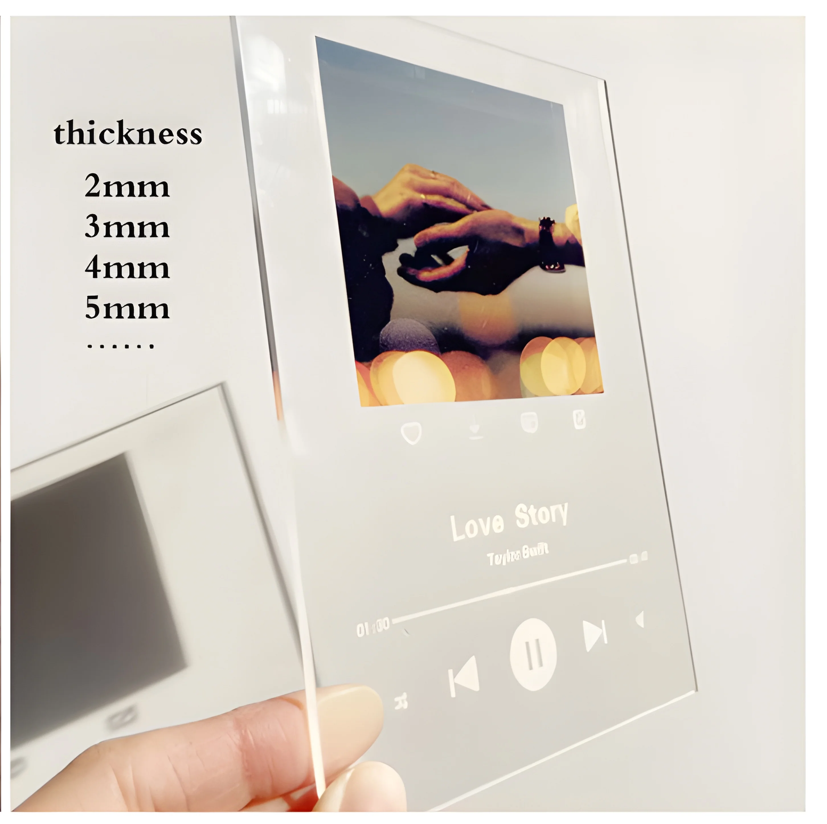 Factory Supply Customize Music Style Decoration A4 Size UV Printing Acrylic Sign Board For Desktop Ornaments