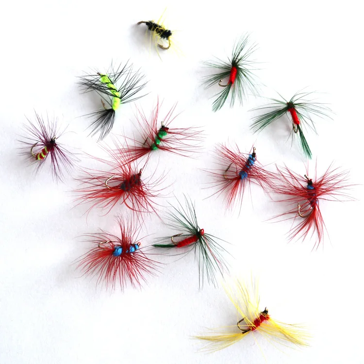 Best-selling Fly Fishing Lure 12pcs/set Insect Style Mosquito trout Flies Lures Hook Dry Fishing
