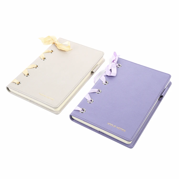 China Unique Spine Leather Diary Notebook refillable ivory paper line printing Note Book with pen holder