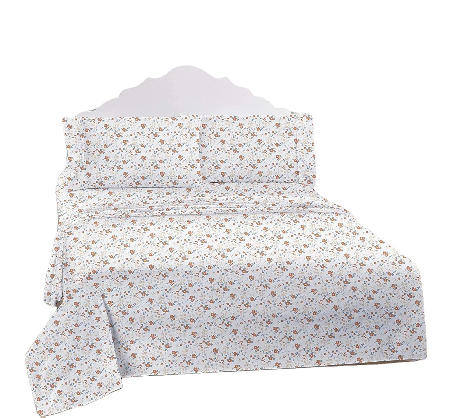 4 Pieces bedding sheet set  Soft Microfiber Wheat Bouquet Growing Floral Botanical Wildflowers Plant Printed Duvet cover