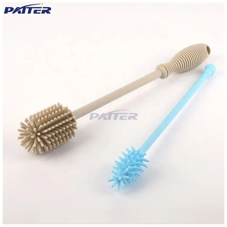 Latest style deep cleaning bacterial remover soft heat resistance silicone bottle cleaning brush