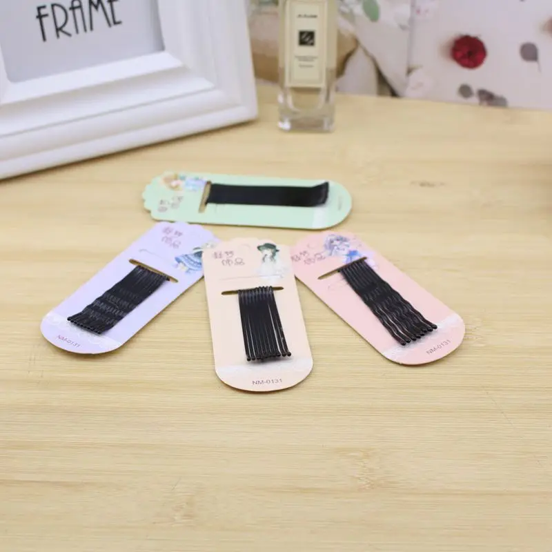 8 шт Высокое качество пользовательских карт; Классическая обувь черного цвета волос Захваты для женщин заколки для волос металлические заколки для волос для девочек