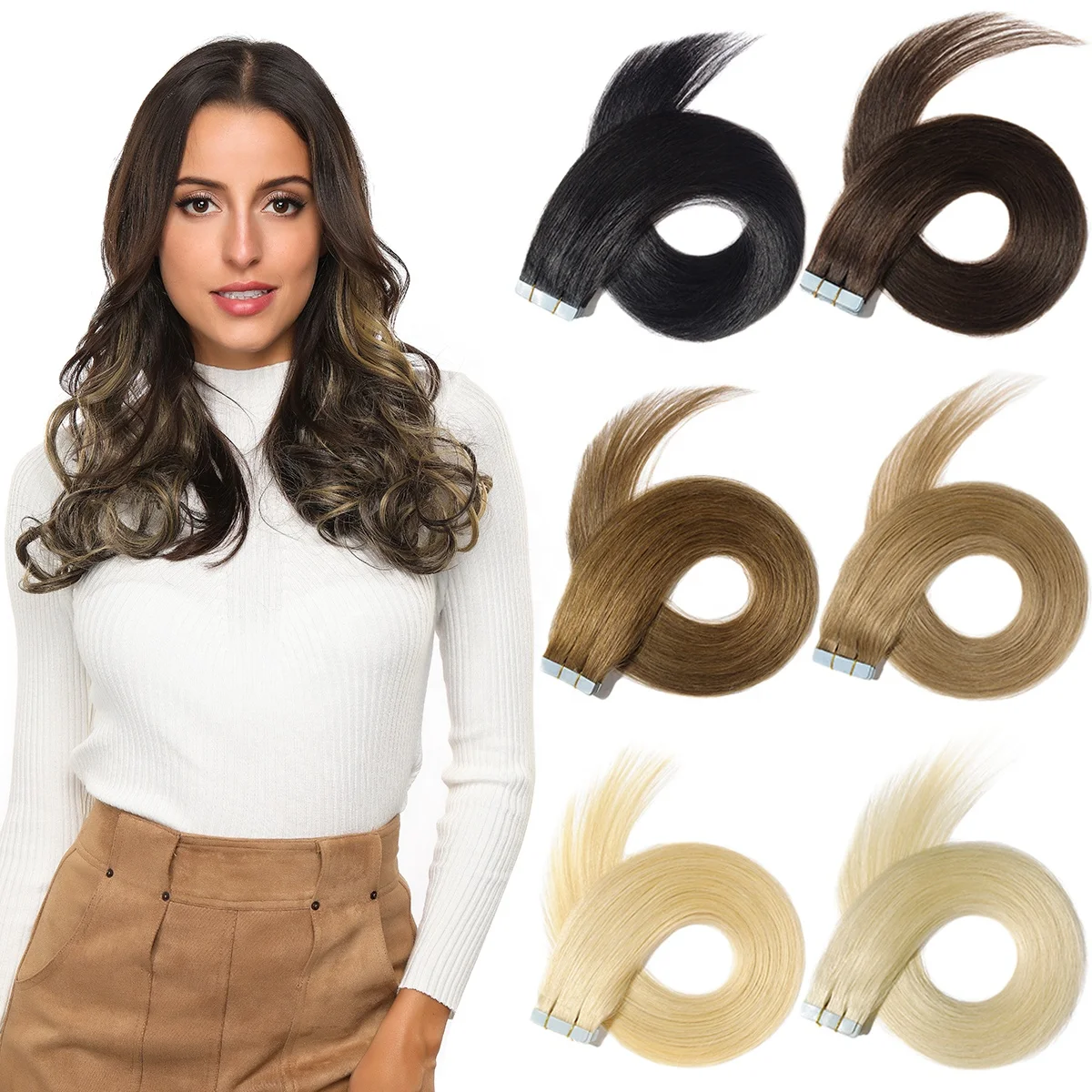Free Sample brazilian human hair, human hair extension,tape in hair extension
