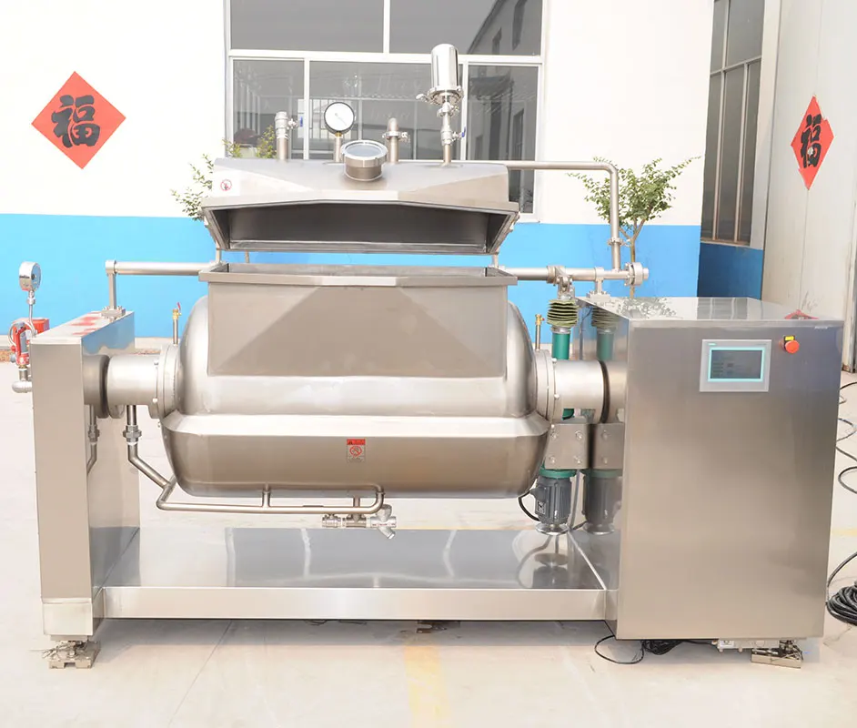 Customized horizontal vacuum cooking kettle /bean paste jacketed kettle/horizontal mixing cooker