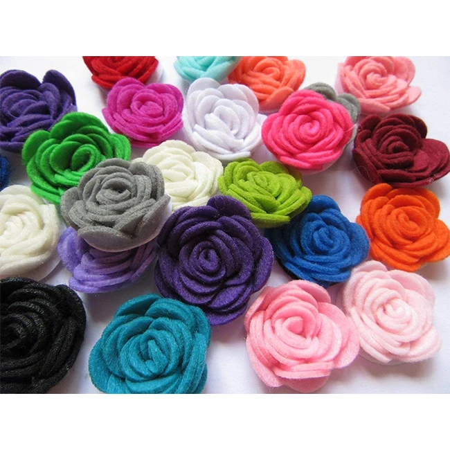 
colorful felt flowers diy home party decoration polyester craft felt flower 