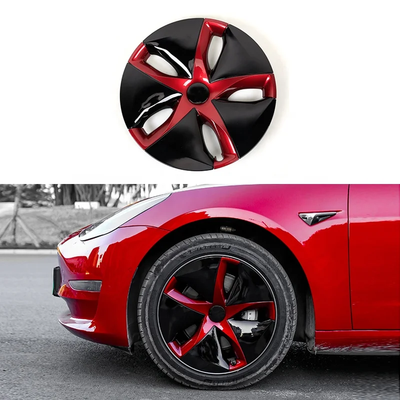 Auto Car PP And ABS Chrome Wheel Hub Covers For Tesla Model 3 2017-2019