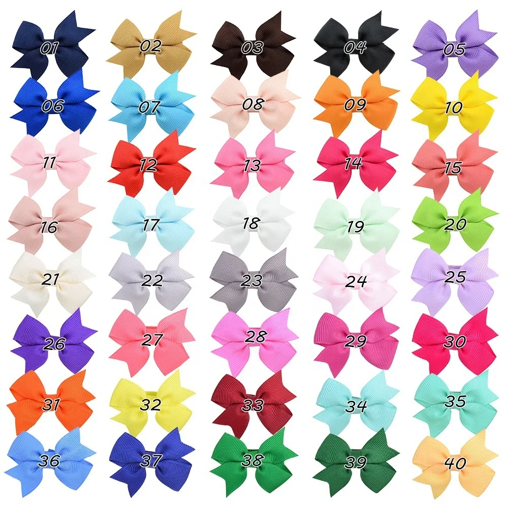 OKAY 2.2 Inch Baby Hair Bows Clips for Girls Grosgrain Ribbon Fully Lined Infant Hair Clips Accessories for Baby Girls Newborns