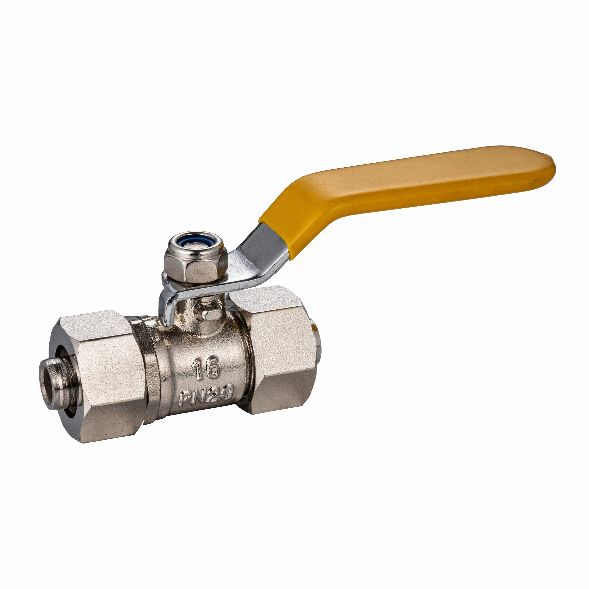 Factory Supply Wholesale Nickle Plated COM NUT Brass Ball Valve for Aluminum Plastic Pipe Connection