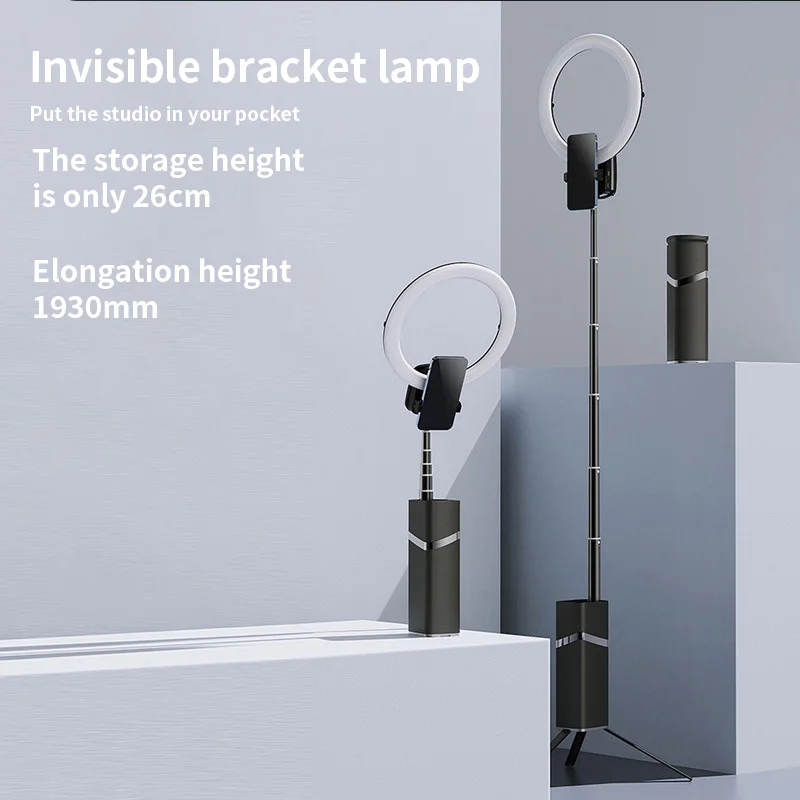 tiktok tripod with circle lamp led camera stand circular selfie holder desktop small ring light