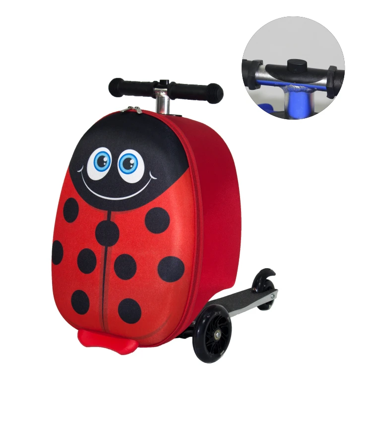 High quality Customized design airport non-battery mobility trolley children set de maletas de viaje set kids scooter suitcase