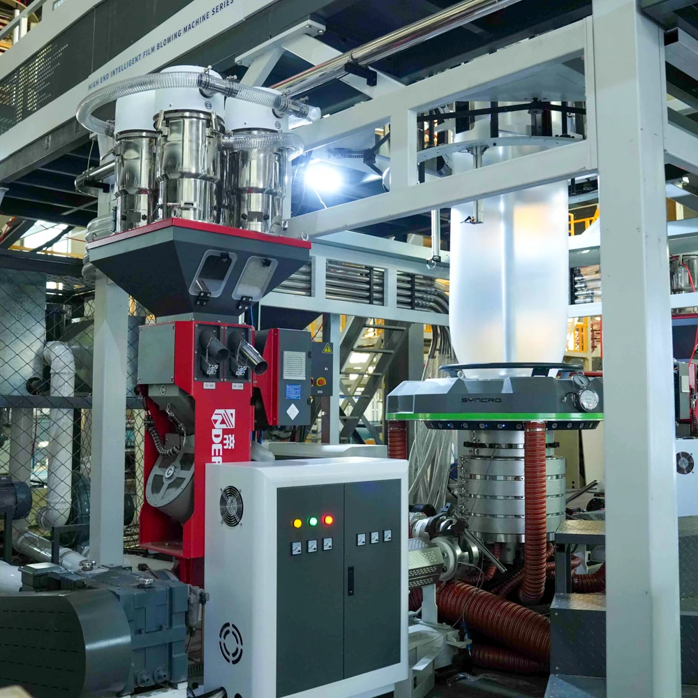 Automatic ABC IBC Three Layer haul-off rotary Co-extrusion film blowing machine