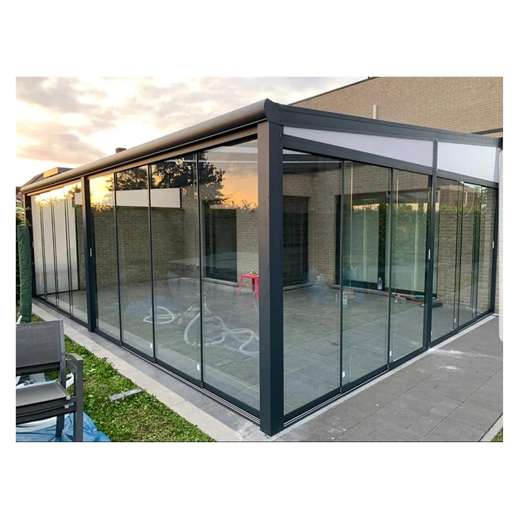 Wall Mounted Garden House Aluminum Veranda Glass Sunroom for Glass Veranda