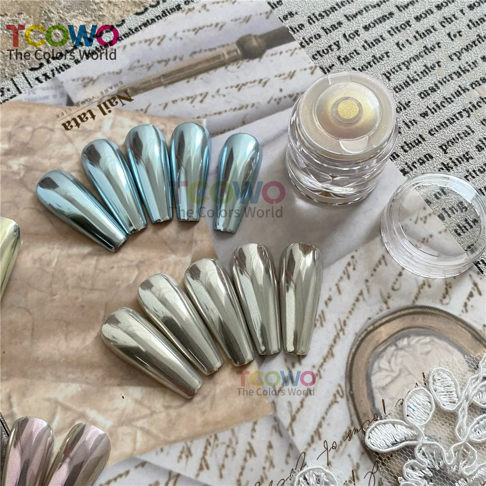 Private Label Super Flash Aurora Chrome Mirror Nail Powder Special Silk Moonlight Magic Powder Type Chromium