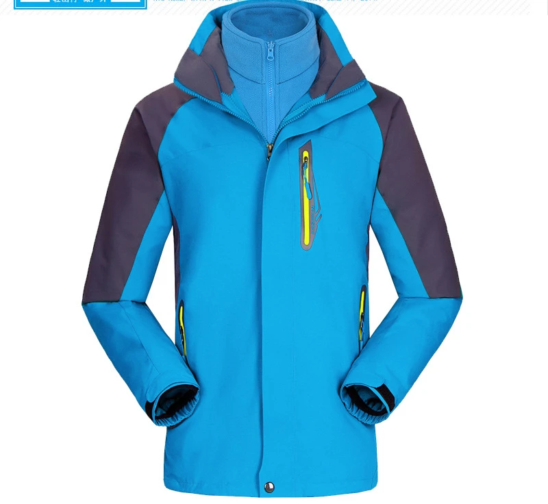 Customized High Quality 3 In 1 Waterproof Windbreaker Breathable Skiing Jacket Mens Snow Sport Jacket