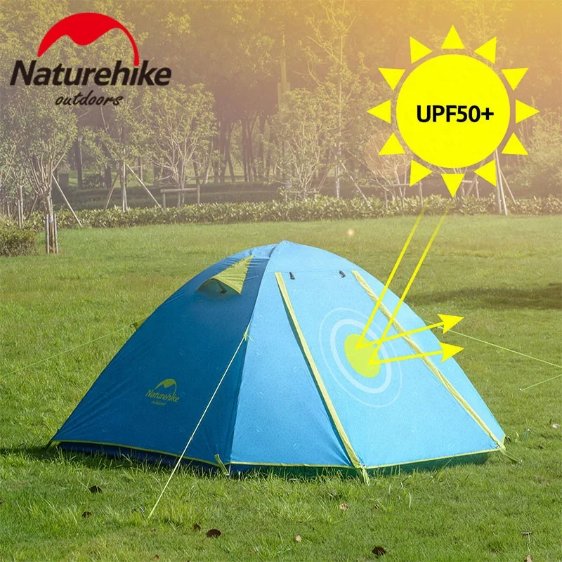  Палатка Naturehike P-Series upgrade UPF 50 + zelt barraca 2 3 4 человек водонепроницаемая семейная складная палатка для кемпинга на открытом