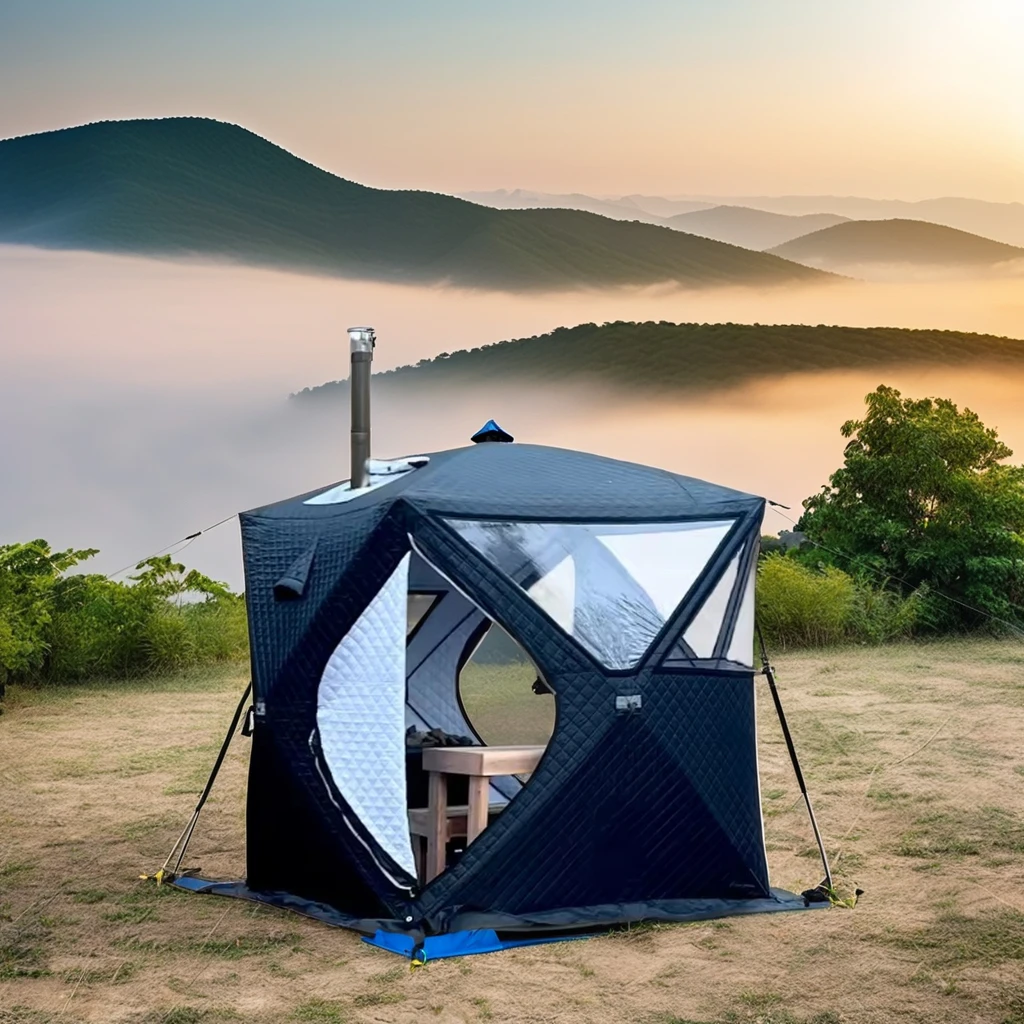 Automatic Opening Warm Camping Sauna Shelter Winter Portable Outdoor Steam Sauna Tent Waterproof Oxford Cotton Fabric Single