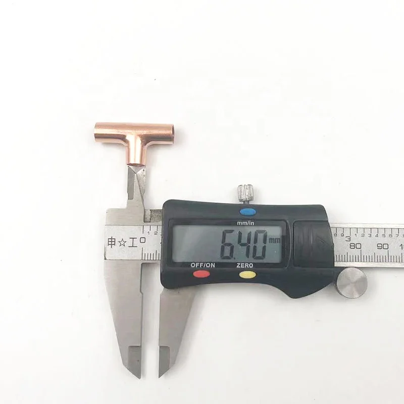 Small Copper Equal Tee 1/4  equal Three Way For Refrigeration Copper Pipe Fitting