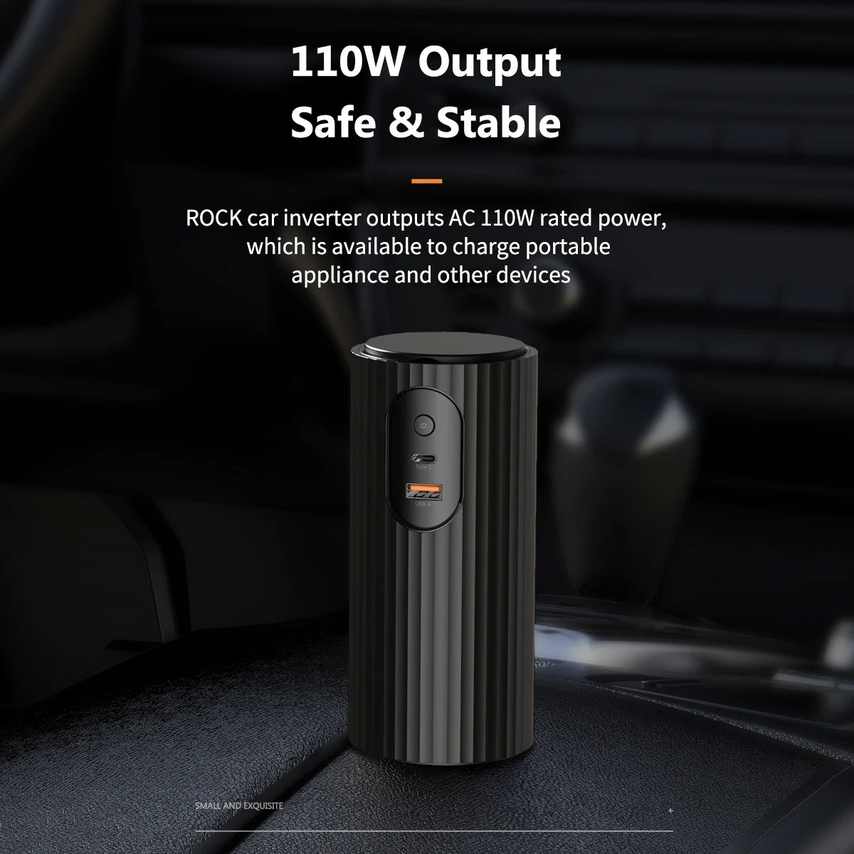 Инвертор мощности ROCK 110 Вт с портом USB Type-C инвертор модный