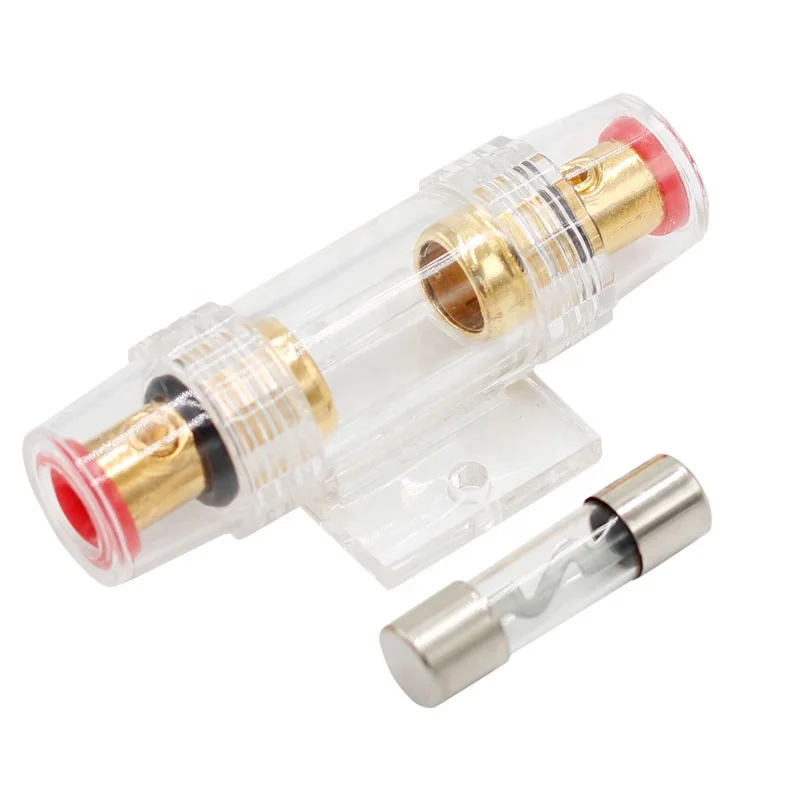 IMC Audio 60 Amp Inline AGU Fuse Holder & Fuse Fits 4 8 10 Gauge Wire inline fuse holder