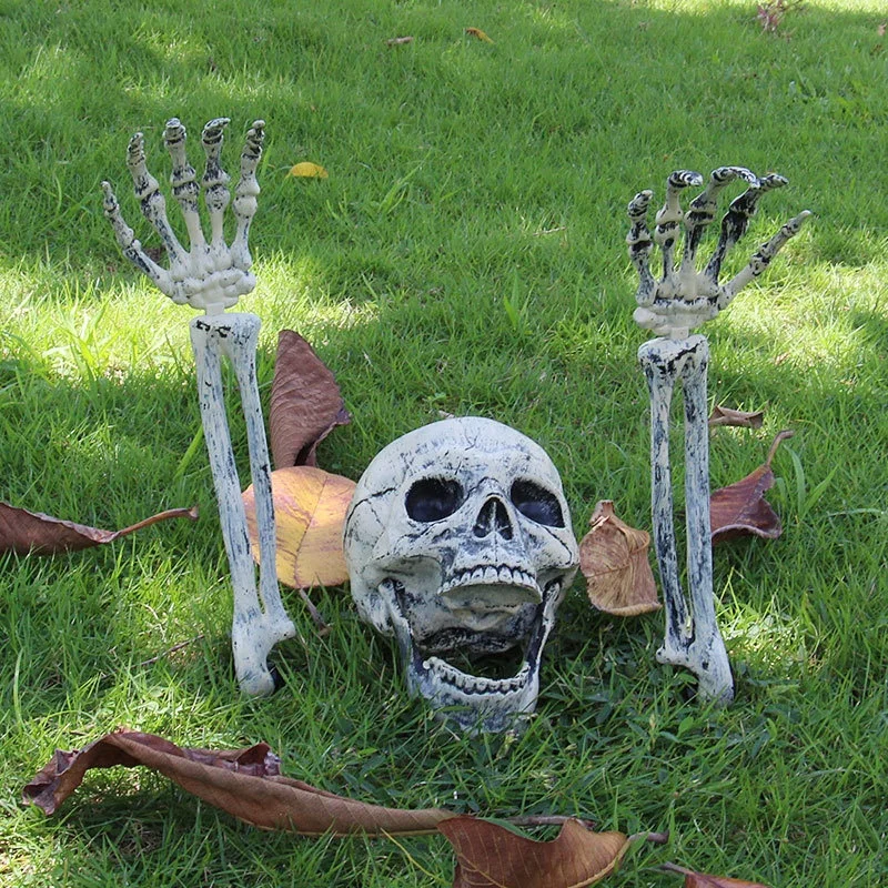 A set of 3 pcs Halloween Skeleton in the ground horror props Halloween garden yard decoration