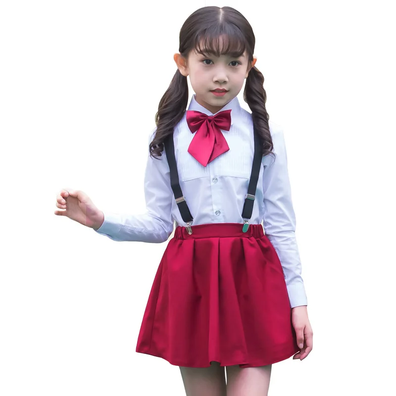 
cheap wholesale korean style beautiful red boys girls primary school uniforms design with pictures 