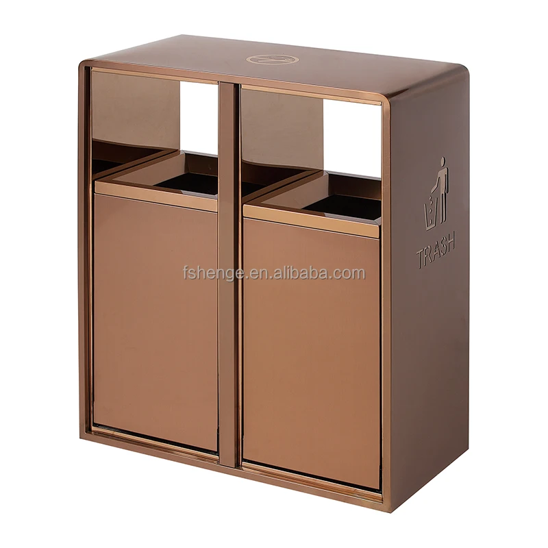 Metal outdoor railway station trash can 13 gallon / large trash bin / garden waste bin