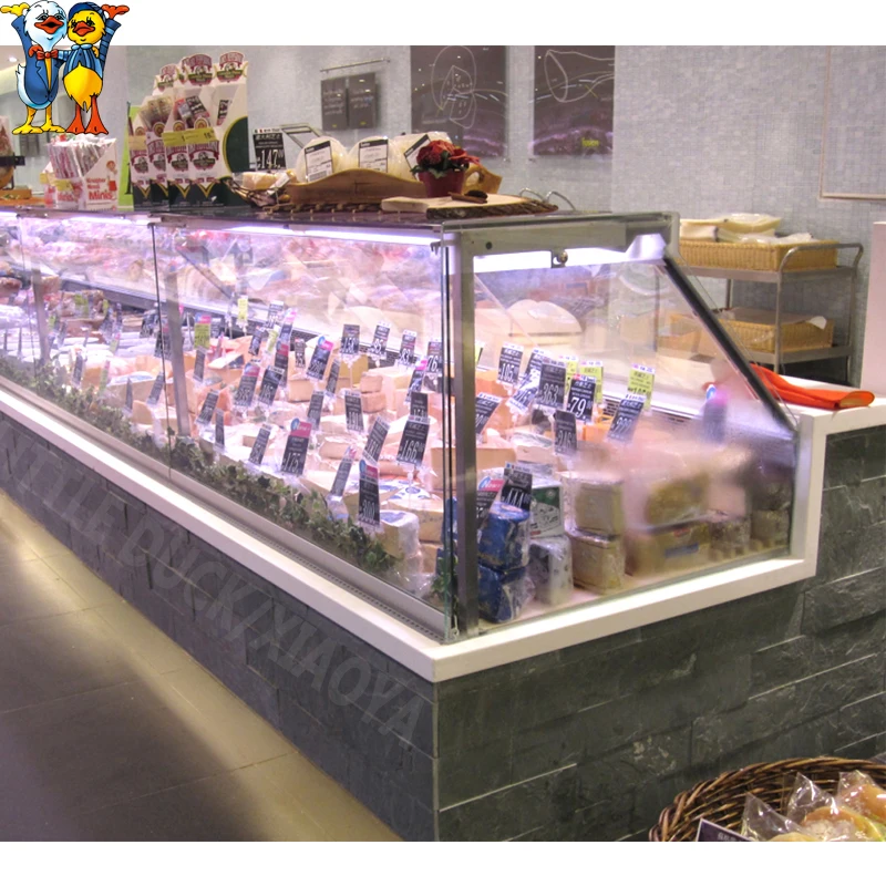 Refrigerated cabinet straight glass door meat refrigerator display fridge meat display freezer