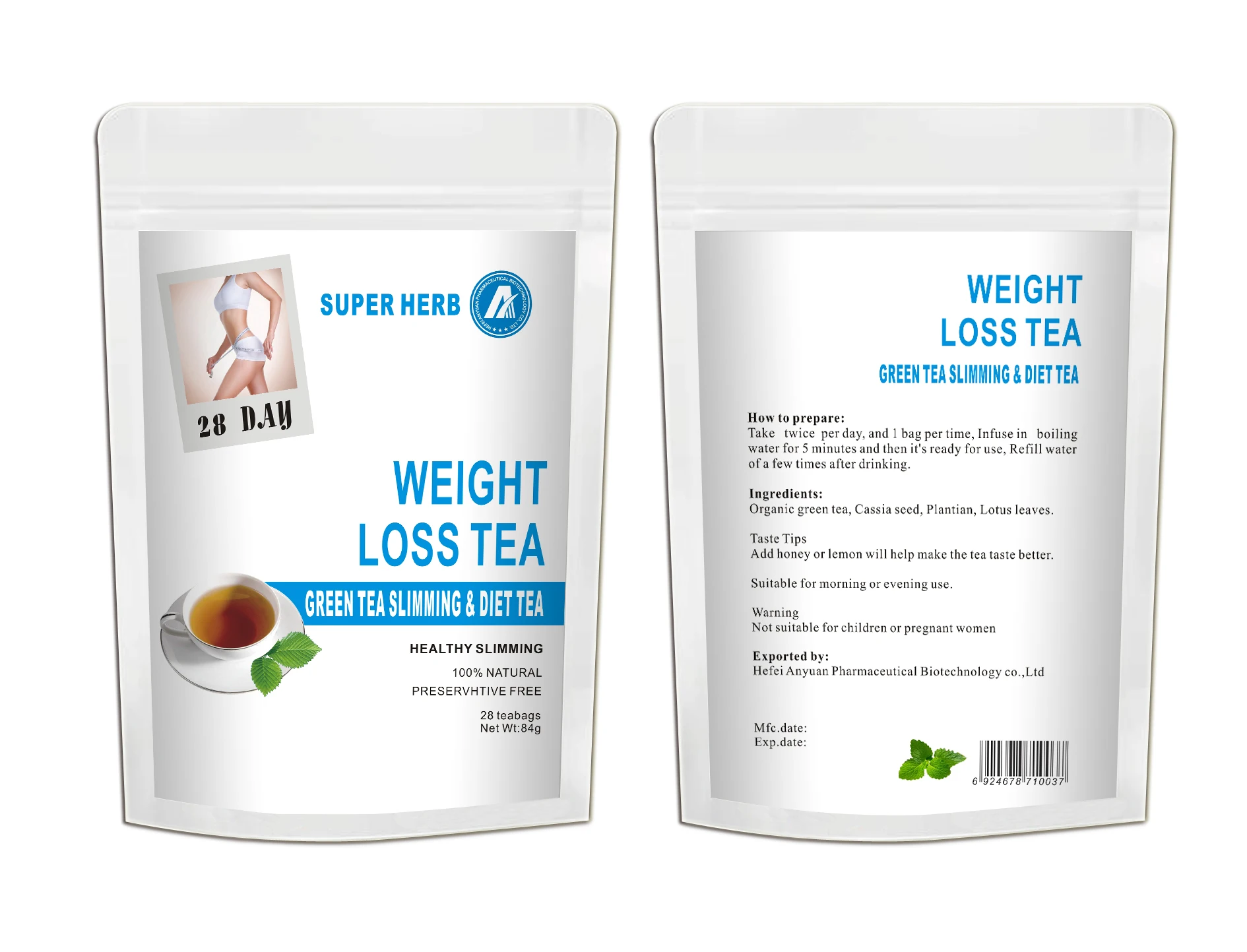 28 Days Detox Flat Tummy Tea and slimming tea  customized package